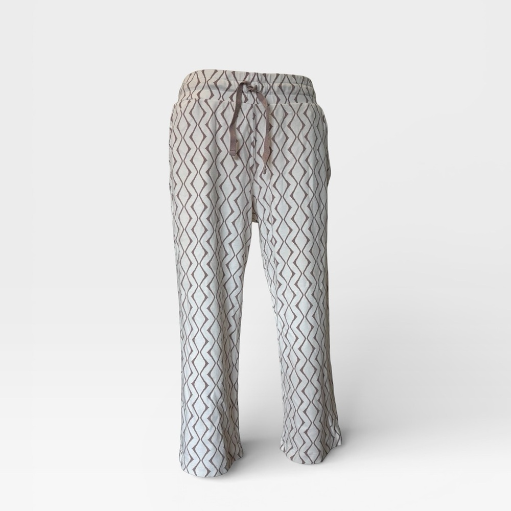Jijamas Pima Cotton Pajama Set | Women’s Medium | Ethereal | Geometric Capris - Picture 3 of 6